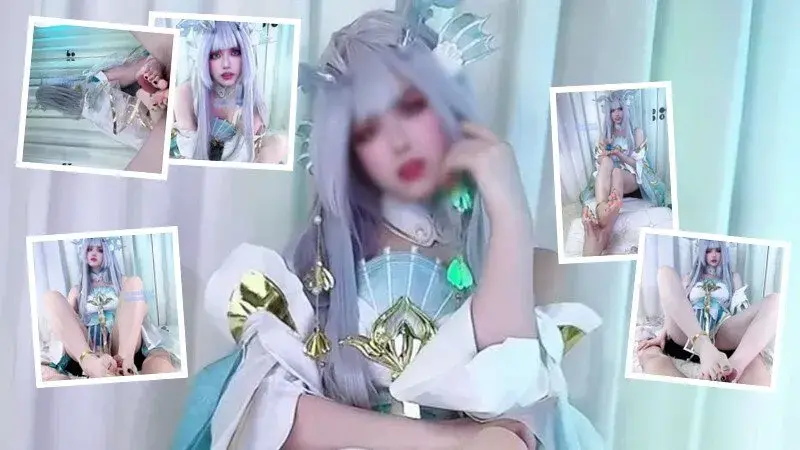 COS Xishi uses her little feet to extract semen, you waste