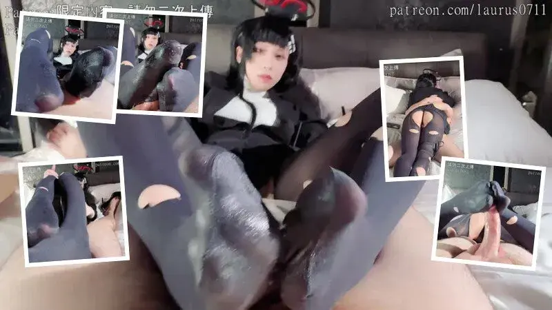 COS Tiao Yue Liyin, black stockings footjob and then fucked Vol.2