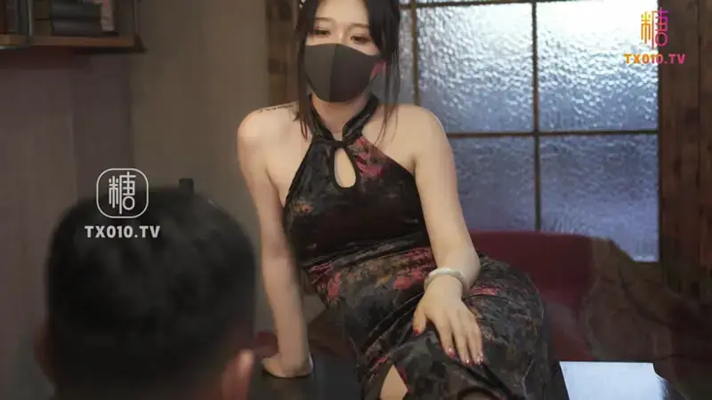 Female interrogator's cock punishment, cheongsam silk stockings footjob teasing