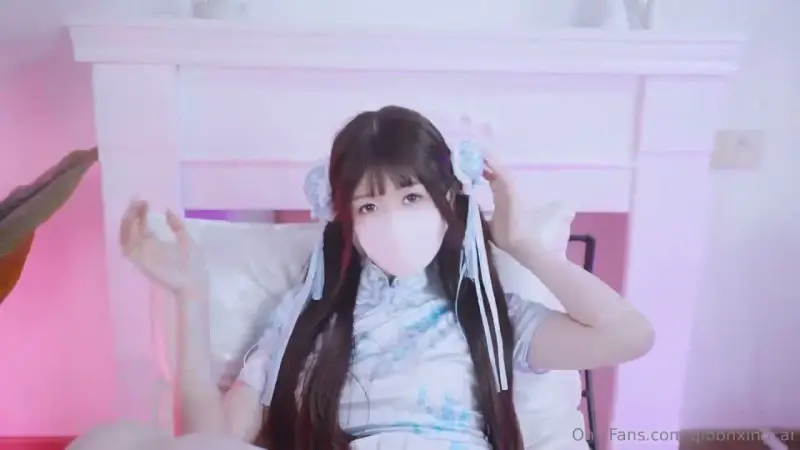 Twin Chinese girls training and being trained